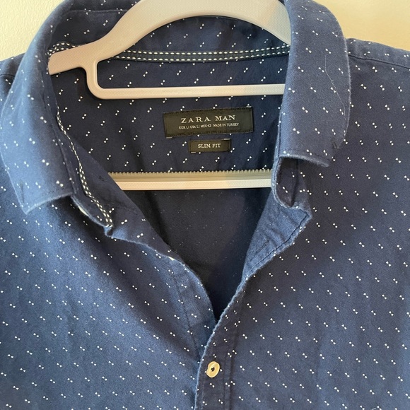 Zara Men’s Slim Fit Short Sleeve Button Down - Picture 5 of 8